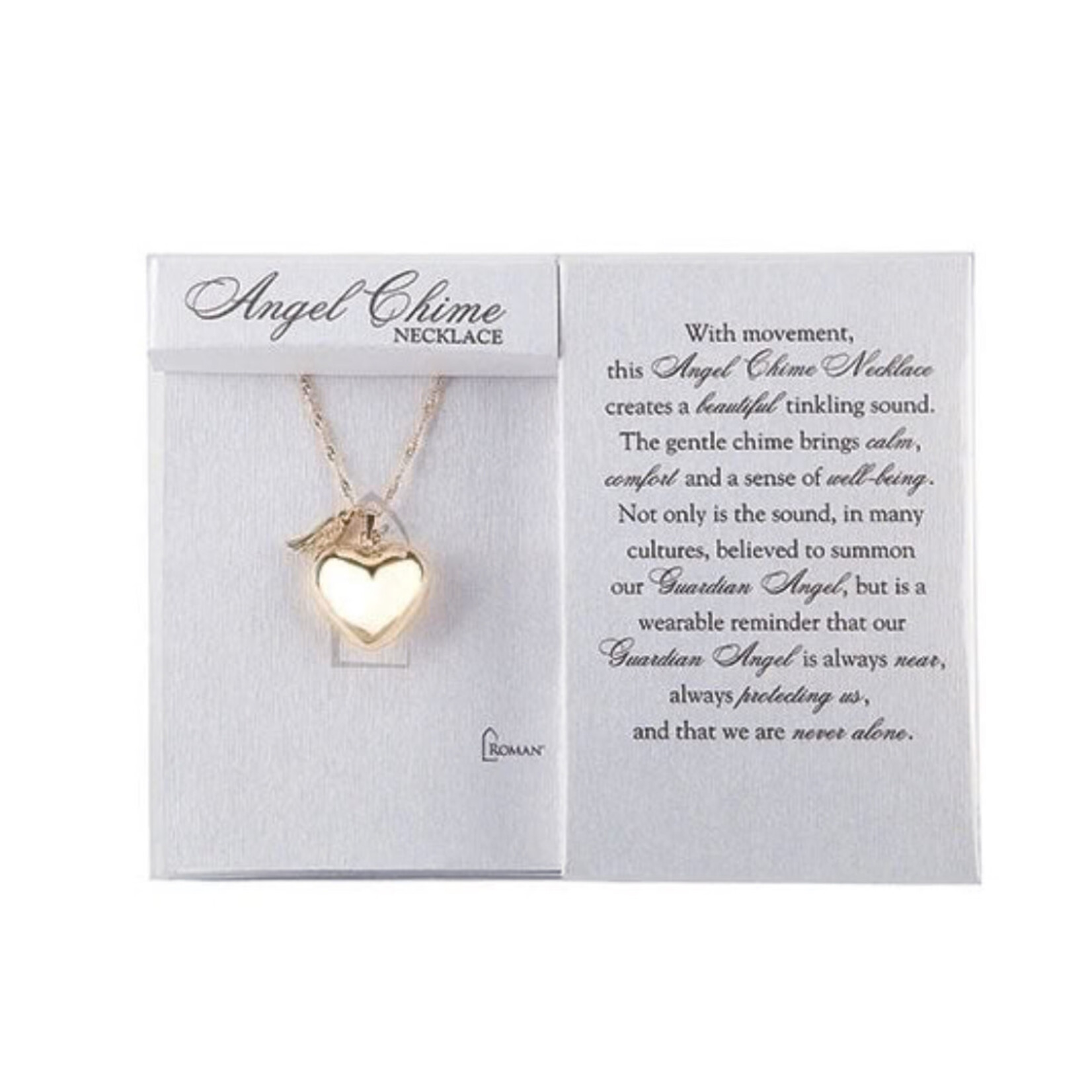 Roman Gold Heart Angel Chime Necklace