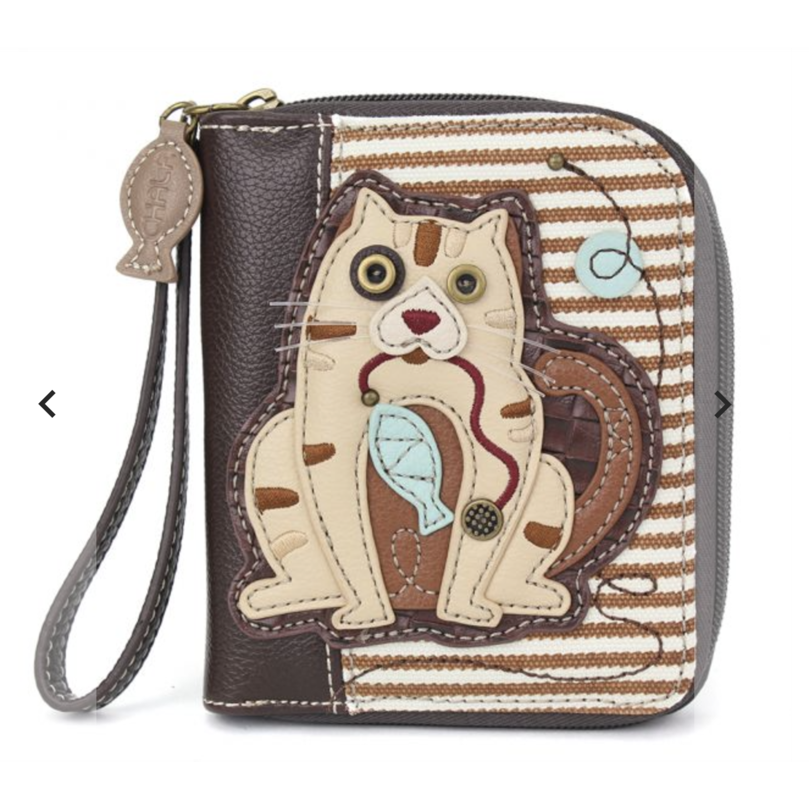 Chala Chala 839 Zip Around Wallet Cat Brown