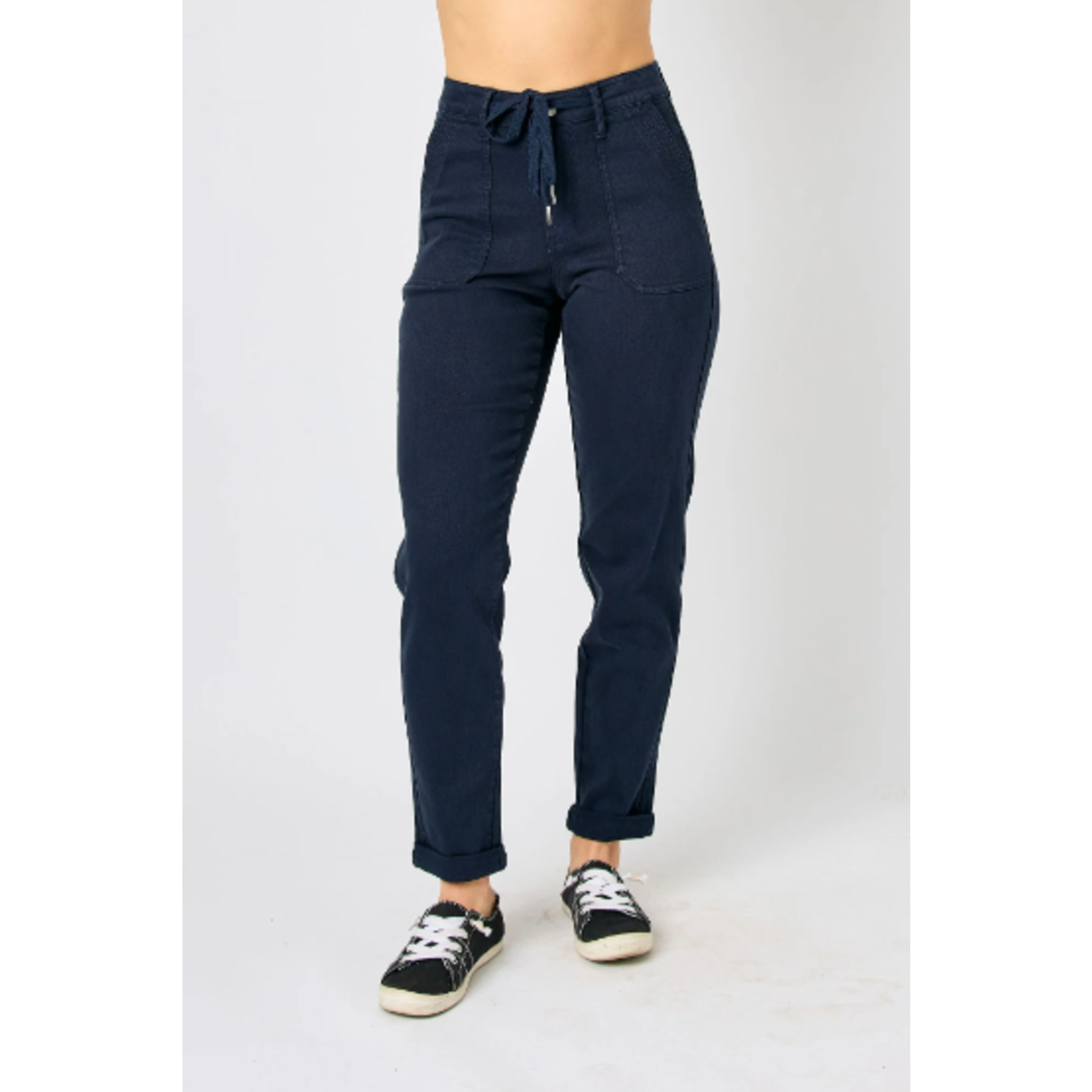 Judy Blue Judy Blue HW Garment Dyed Cuffed Jogger Navy 88813