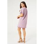 Coco + Carmen Coco+Carmen Olivia Short Sleeve Fringe Trim Dress Dusty Plum