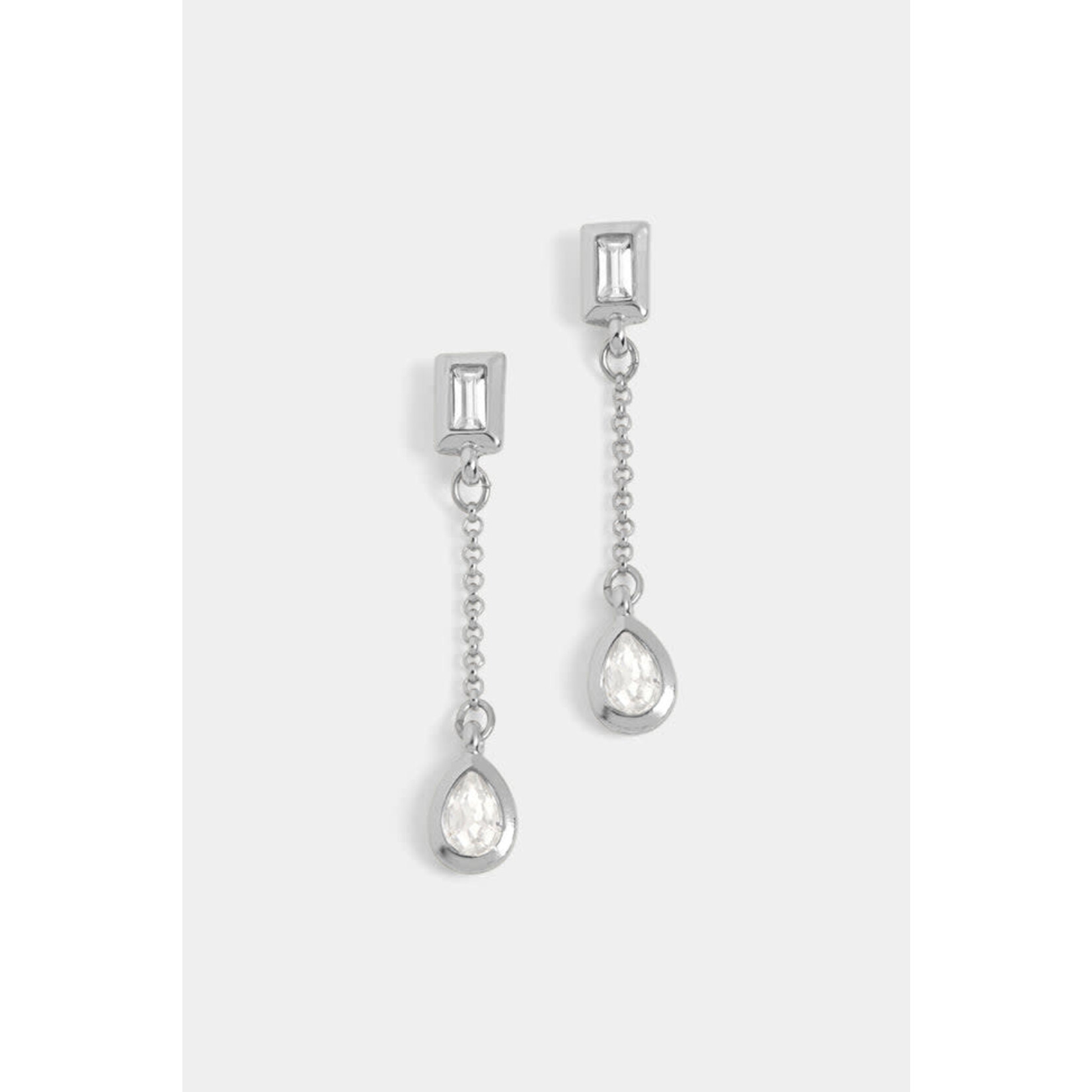 Whispers Whispers Baguette Stone Chain Drop Earrings WN004766