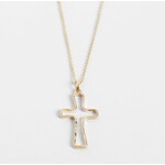 Whispers Whispers Gold Hollow Cross Necklace WN004532