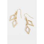 Whispers Whispers Double Diamond Chain Drop Earrings Gold WN004788