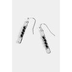 Whispers Whispers Bead Bar Wire Wrap Earrings Silver/Black WN004783