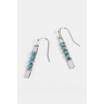 Whispers Whispers Bead Bar Wire Wrap Earrings Silver/Turquoise WN004784