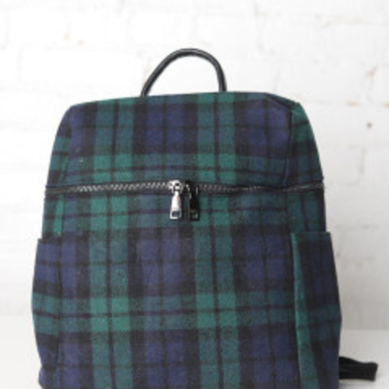 Jen & Co Jen & Co Andi Backpack Green/Navy Plaid BP1795