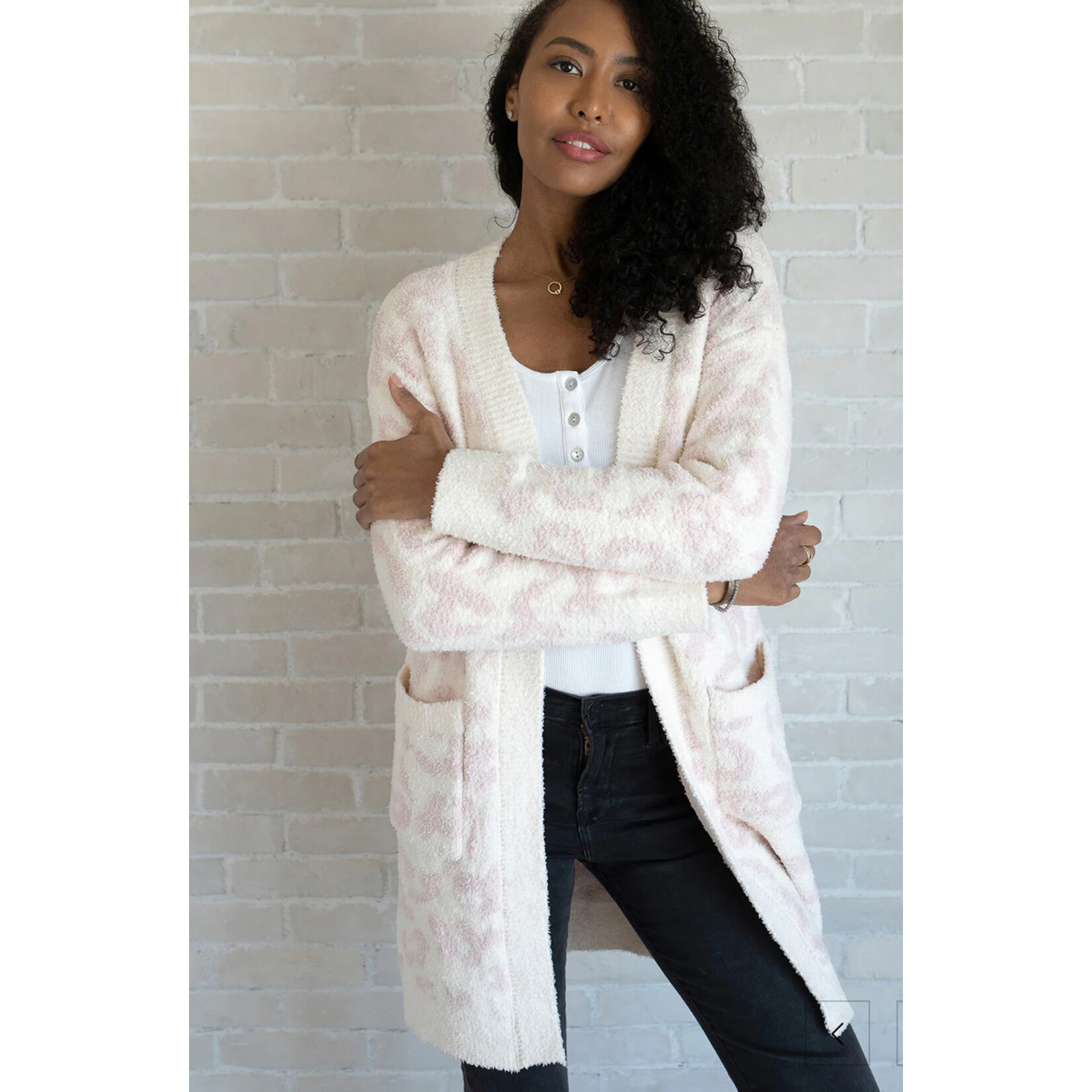 Jen & Co Jen & Co Nera Cardigan Leopard Blush