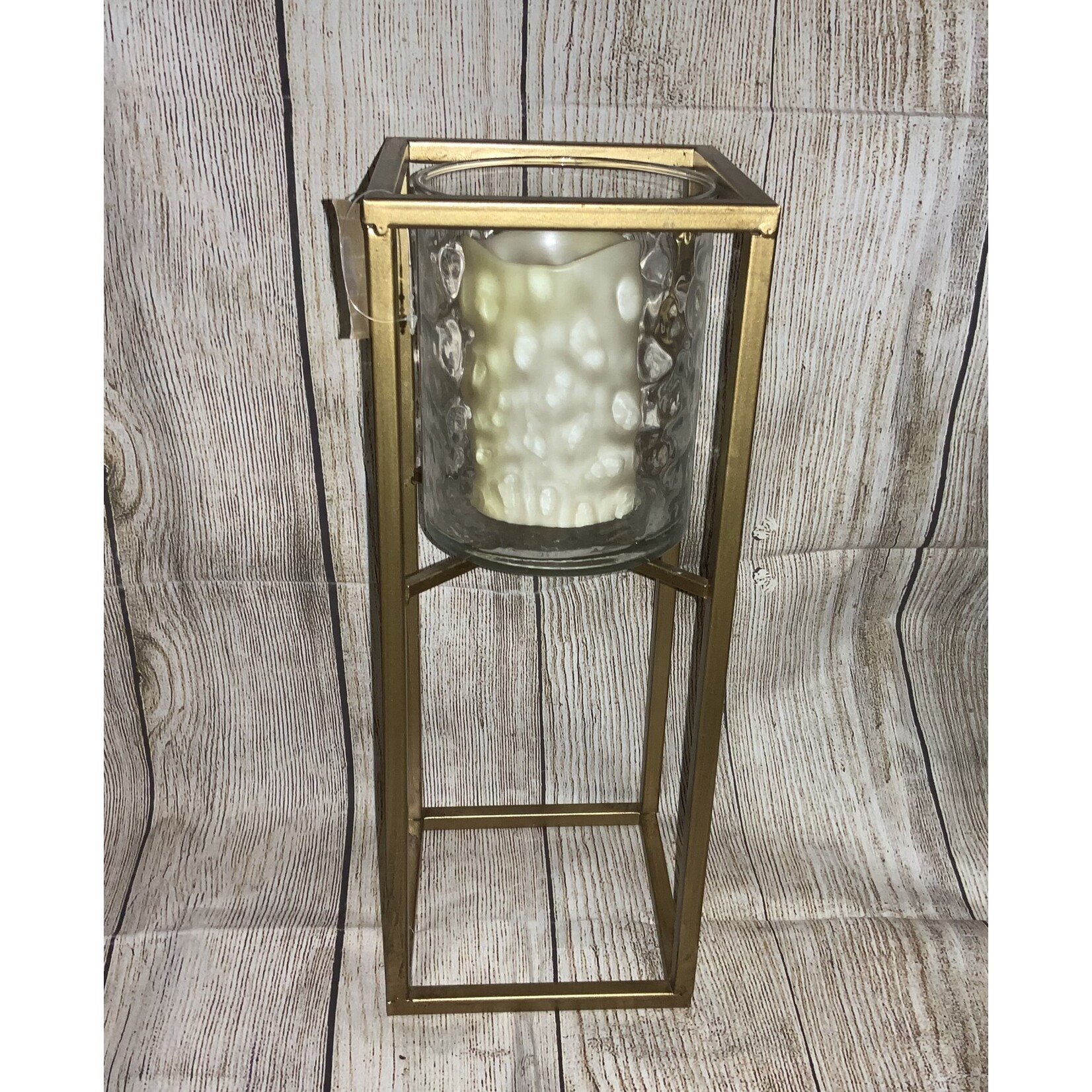 Gift Essentials Metal Candle Holder w/Glass Large