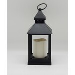 Everlasting Glow Black Indoor/Outdoor Lantern w/Candle