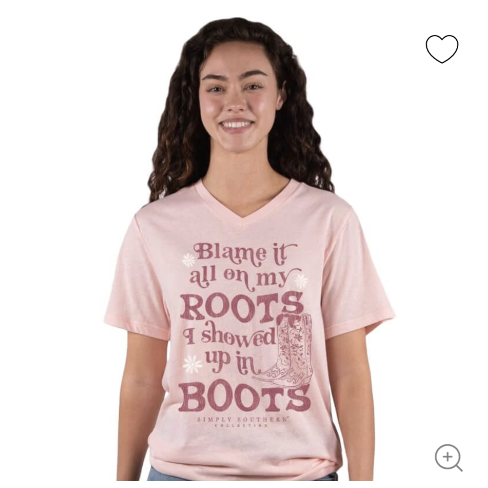 Simply Southern Simply Southern Boots T-Shirt for Women in Shrimp Pink