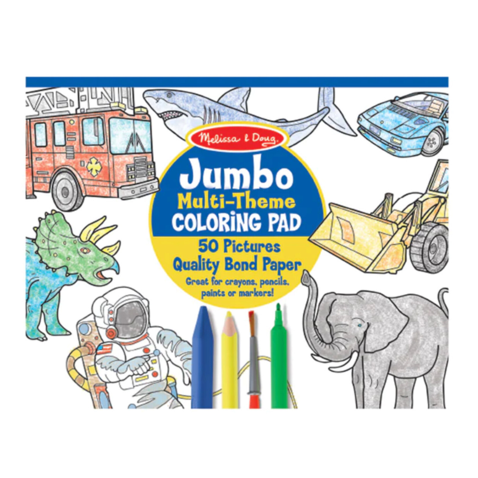 Melissa & Doug Melissa & Doug Jumbo Coloring Pad Space, Sharks, Sports, & More