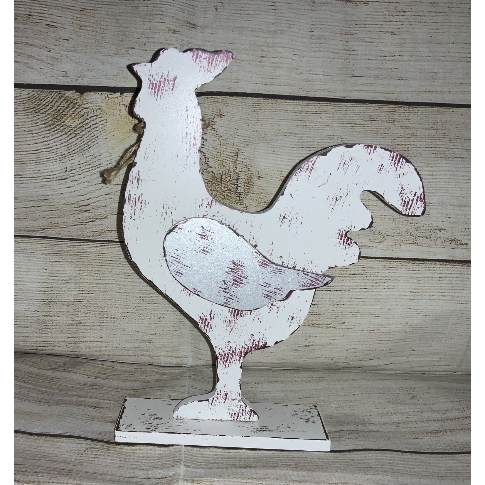 Burton & Burton White Chicken Shelf Sitter Rooster