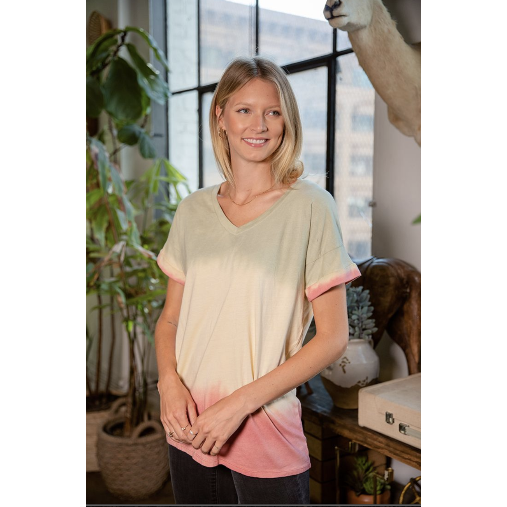 Sew in Love Sew In Love Short Sleeve Ombre Sage Size Small