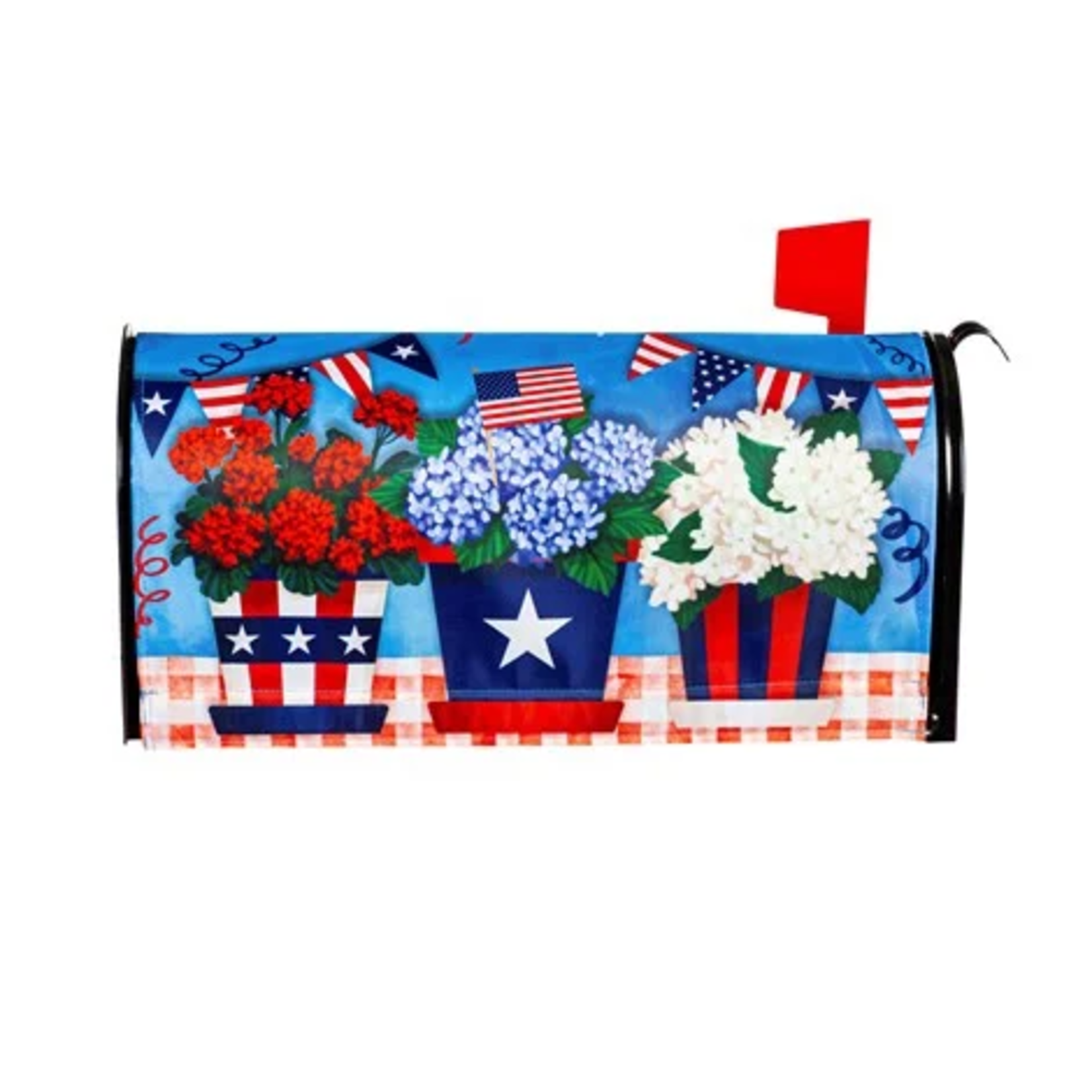 Evergreen Patriotic Flower Pot Mail Wrap