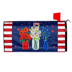 Evergreen Patriotic Floral Mailbox Cover