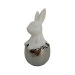 AGP White Bunny in Silver Egg