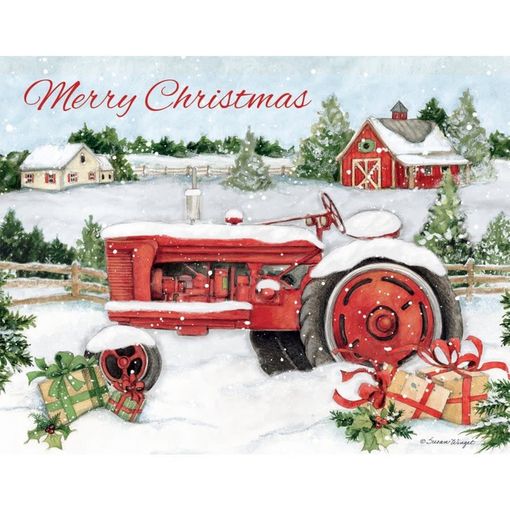 Lang Lang Snowy Tractor Boxed Christmas Cards
