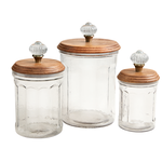 Mudpie Mudpie Glass Knob Canister Set