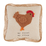 Mudpie Chicken Crochet Farm Pillow