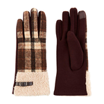 Mudpie Mudpie Tartan Boucle Gloves Brown