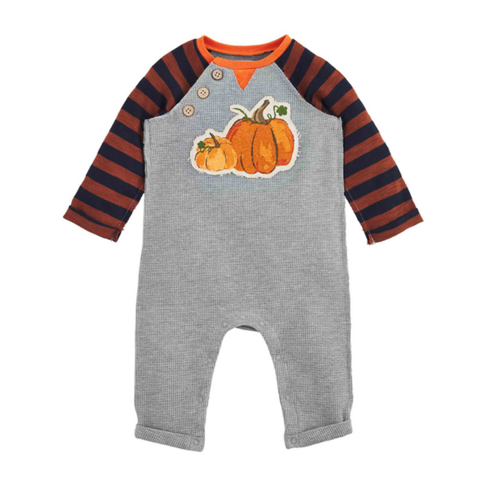 Mudpie Mudpie Waffle Weave Baby Pumpkin Bodysuit
