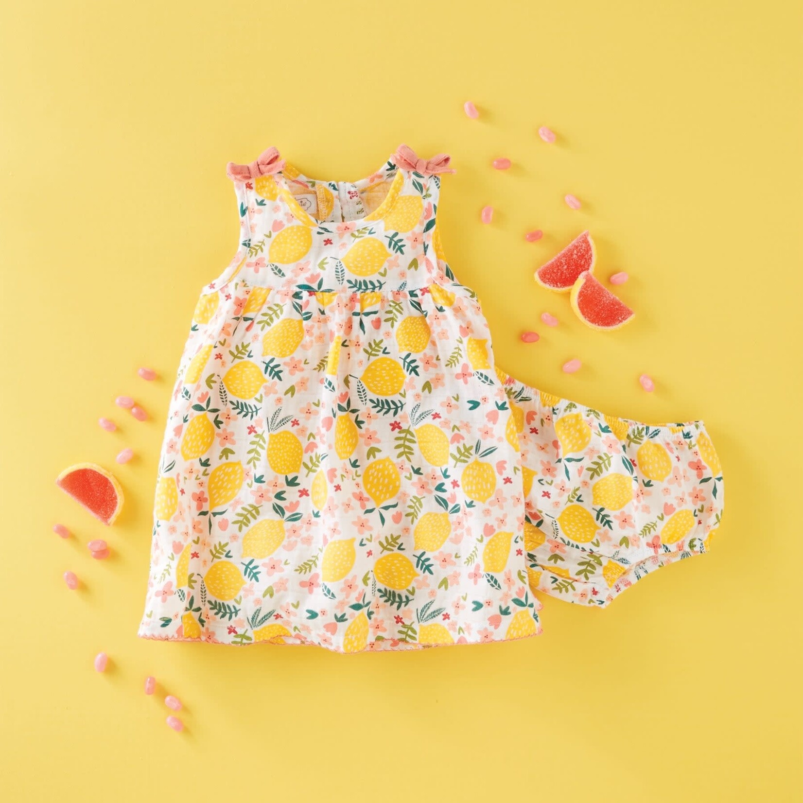 Mudpie Mudpie Lemon Floral Toddler Dress