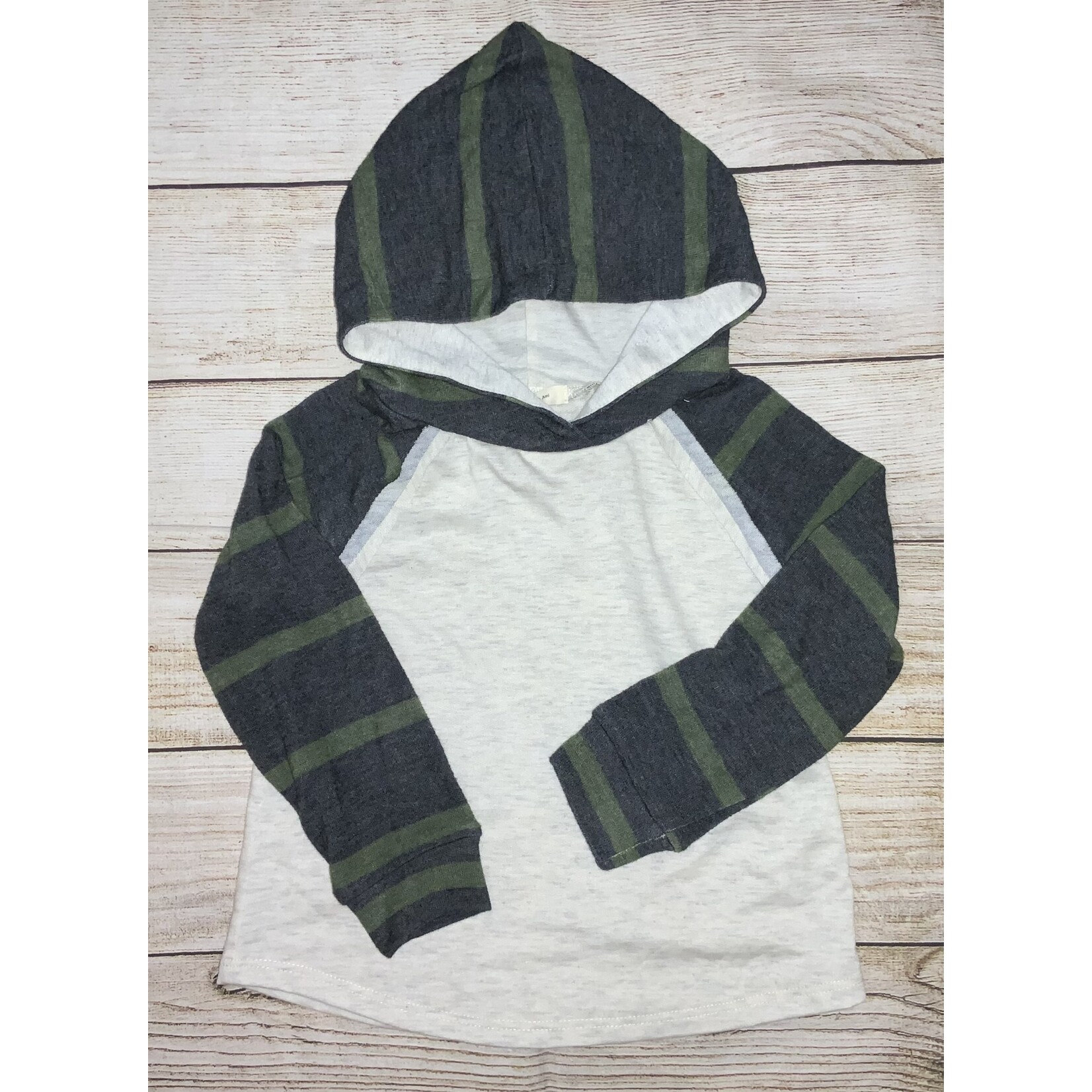12PM Kid’s Striped Hoodie Green