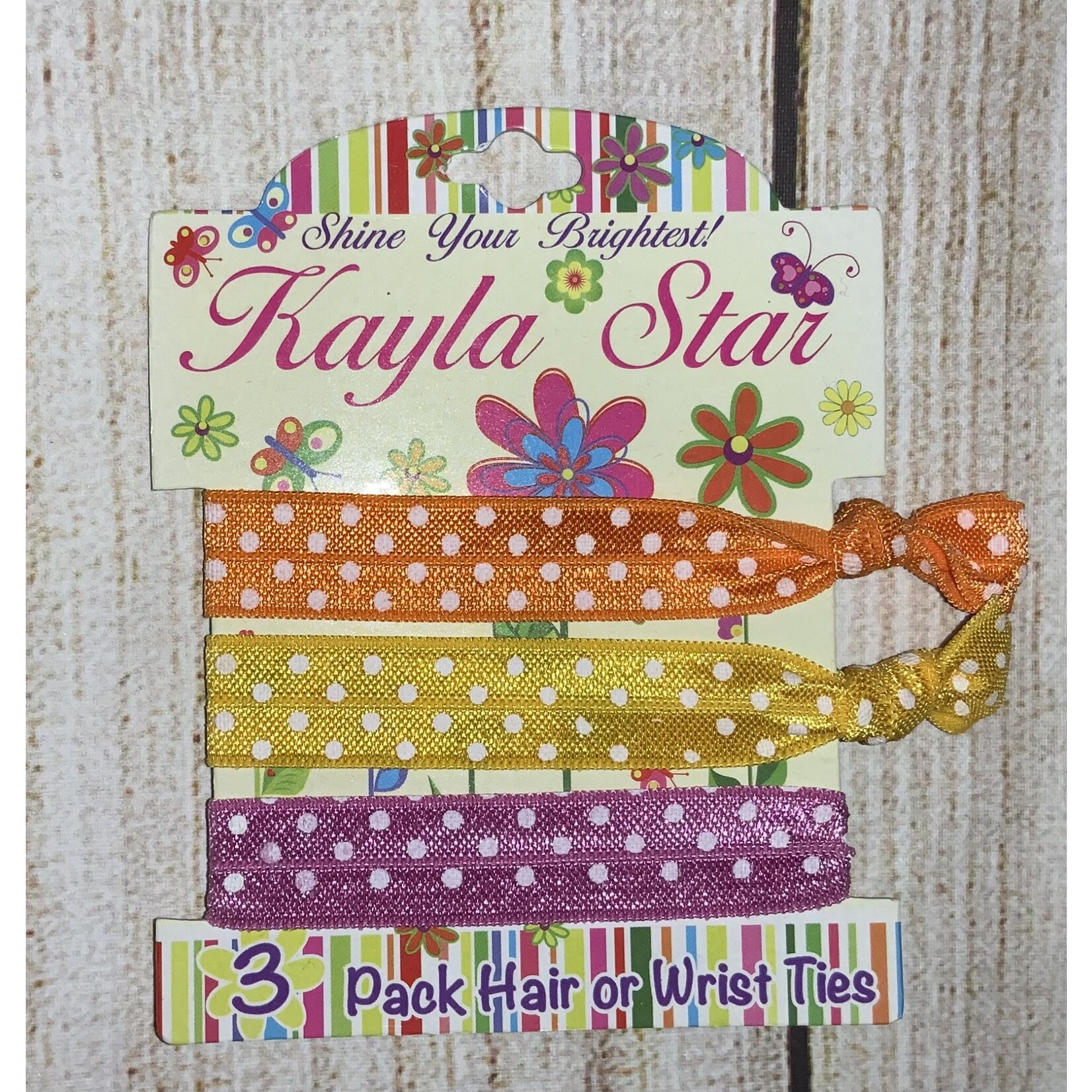 DM Merchandise Kayla Star 3 Pack Hair or Wrist Ties