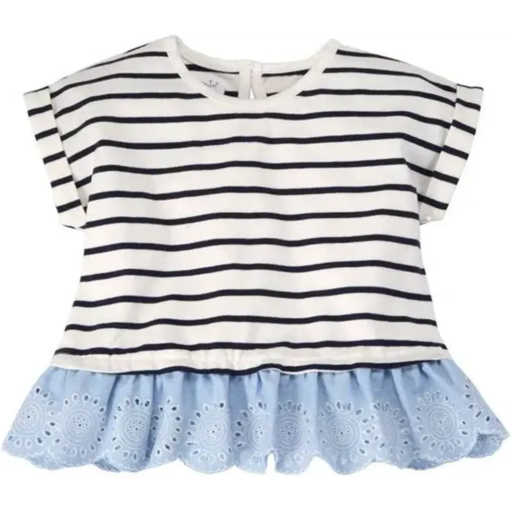 Mudpie Mudpie Stripe Eyelet Tee