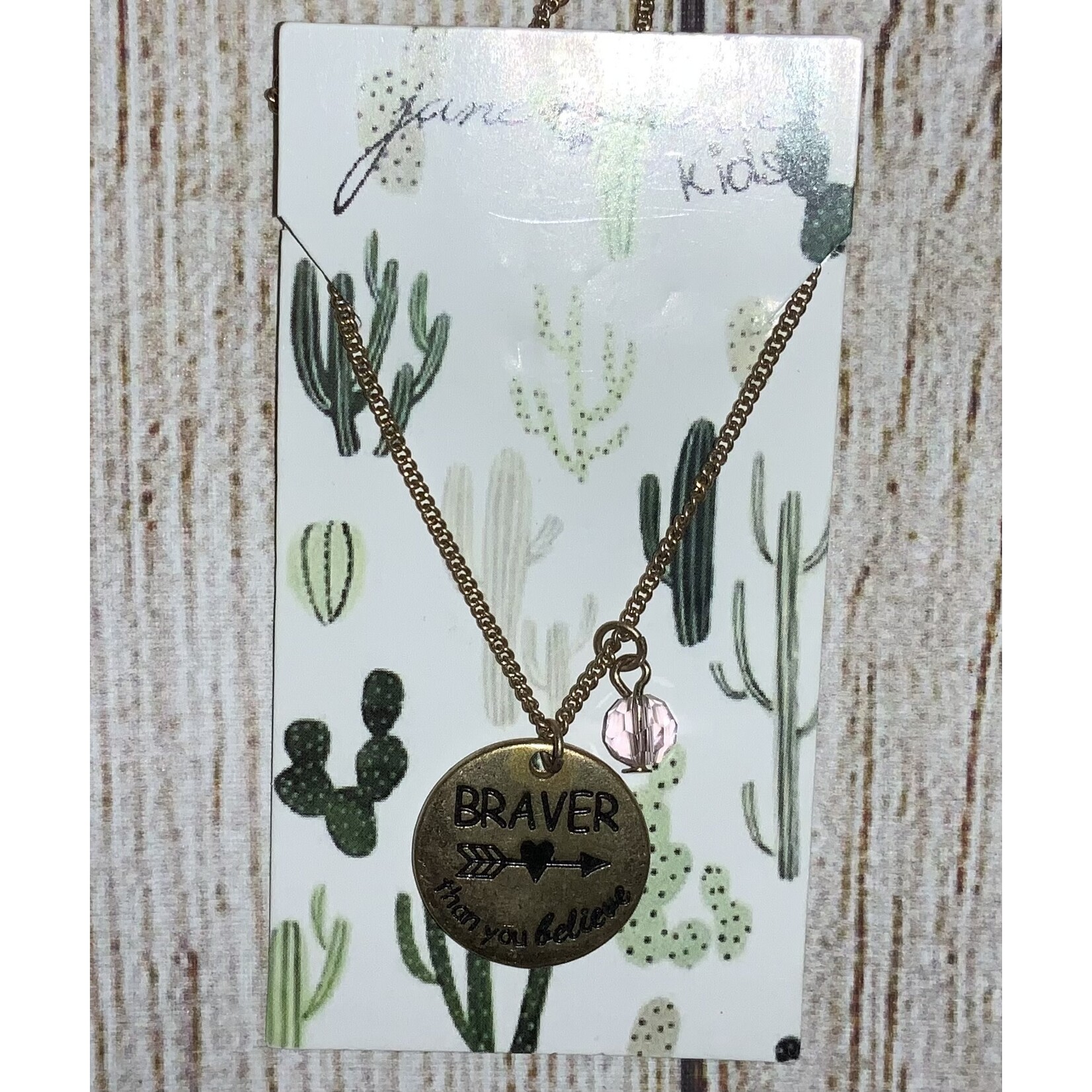 Jane Marie Jane Marie Kids Necklace Braver Than You Believe