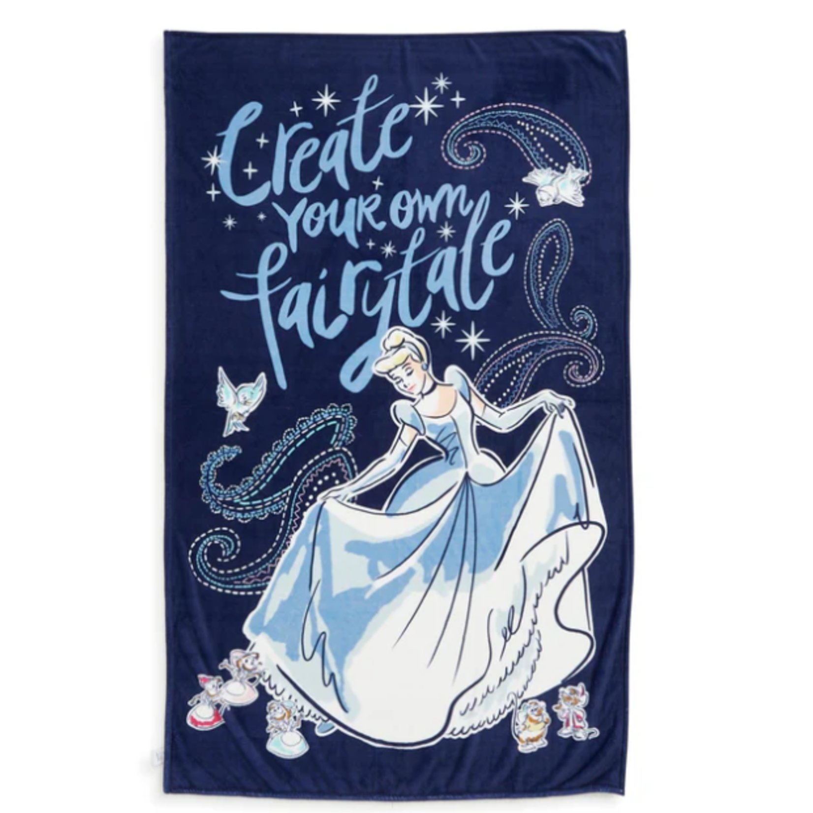 Vera Bradley Vera Bradley Disney Plush Throw Blanket Cinderella Paisley Twilight Blue