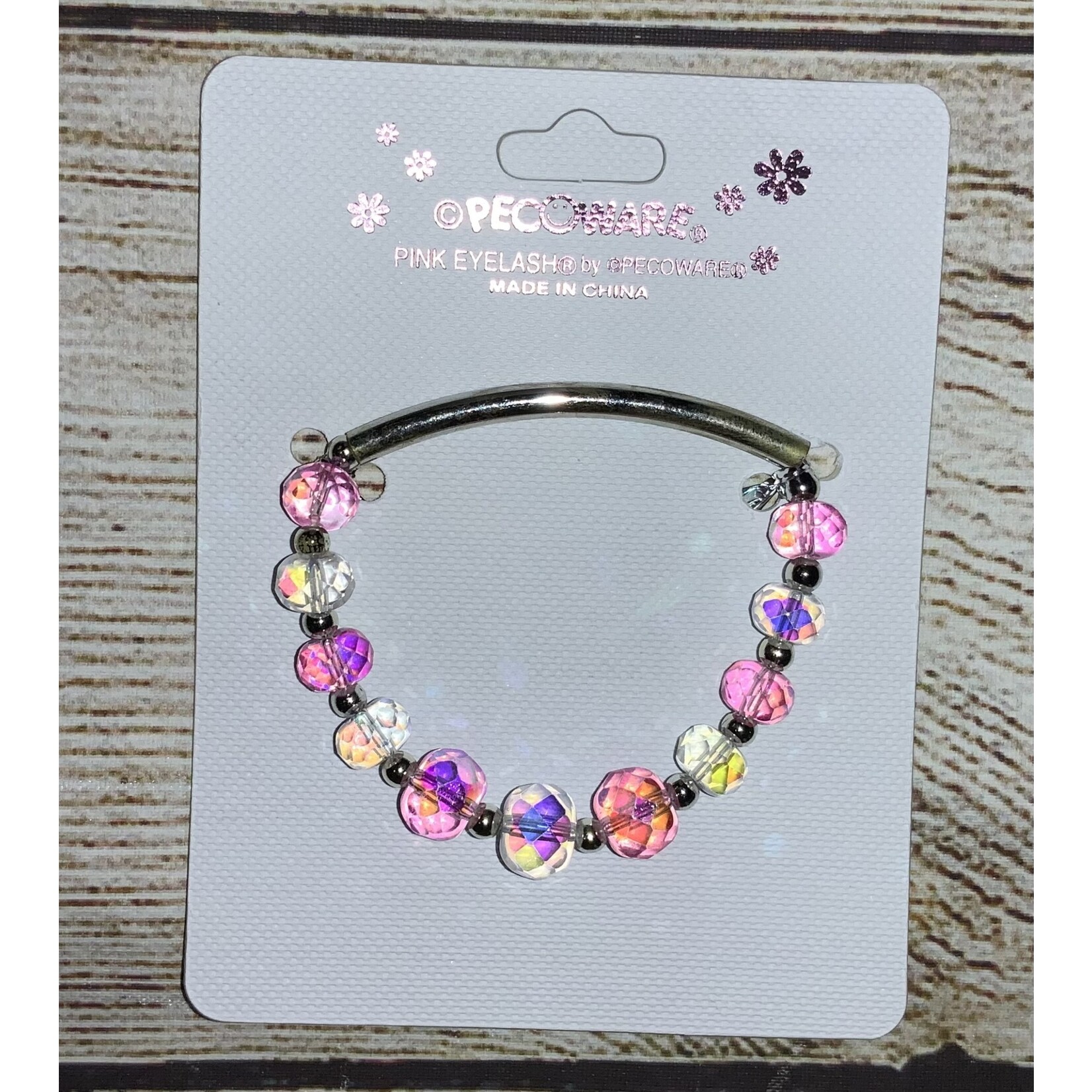 Pecoware Peckoware Pink Eyelash Bracelet