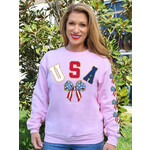 Simply Southern Simply Southern Crew USA Light Pink