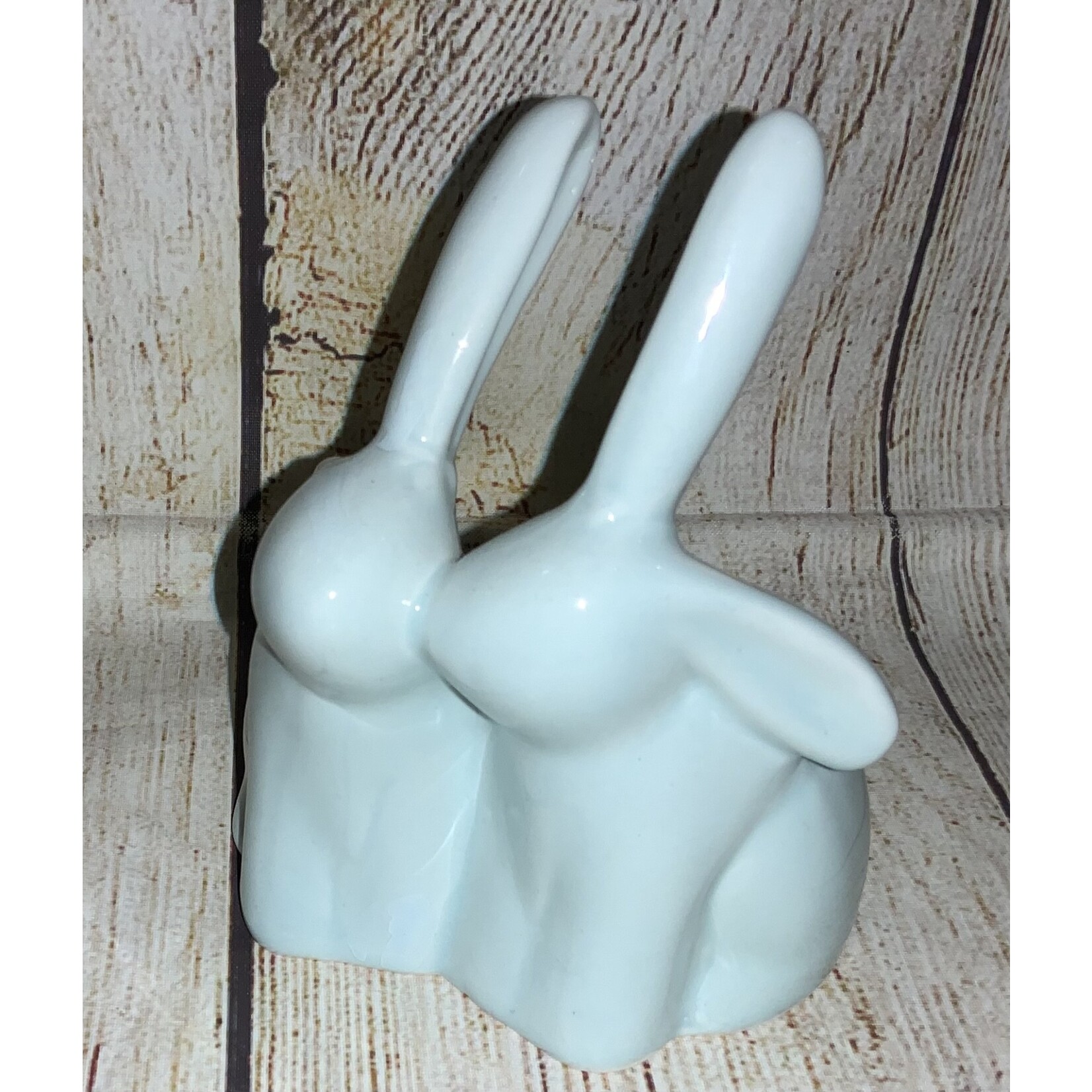 Transpac Blue Bunny Ring Holder Figurine