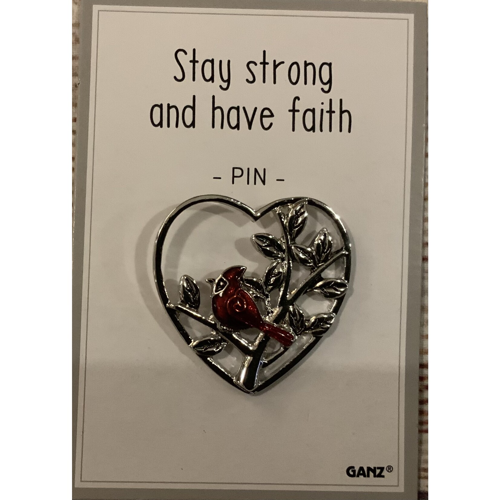 Ganz Memorial Cardinal Pin Stay Strong & Have Faith