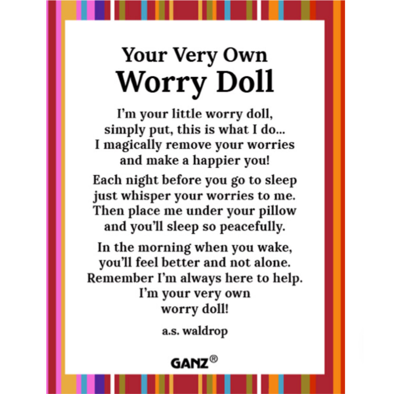 Ganz Worry Doll Pocket Token