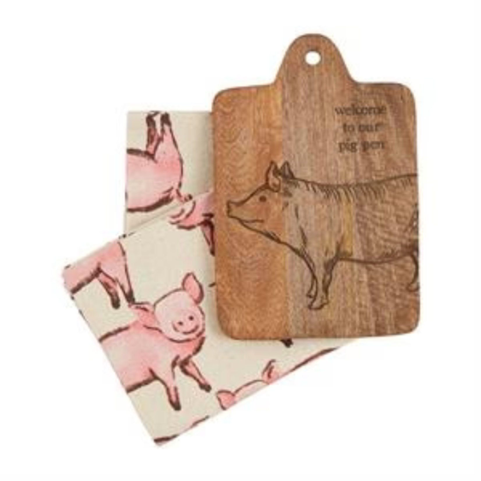 Mudpie Mudpie Board Towel Set Pig