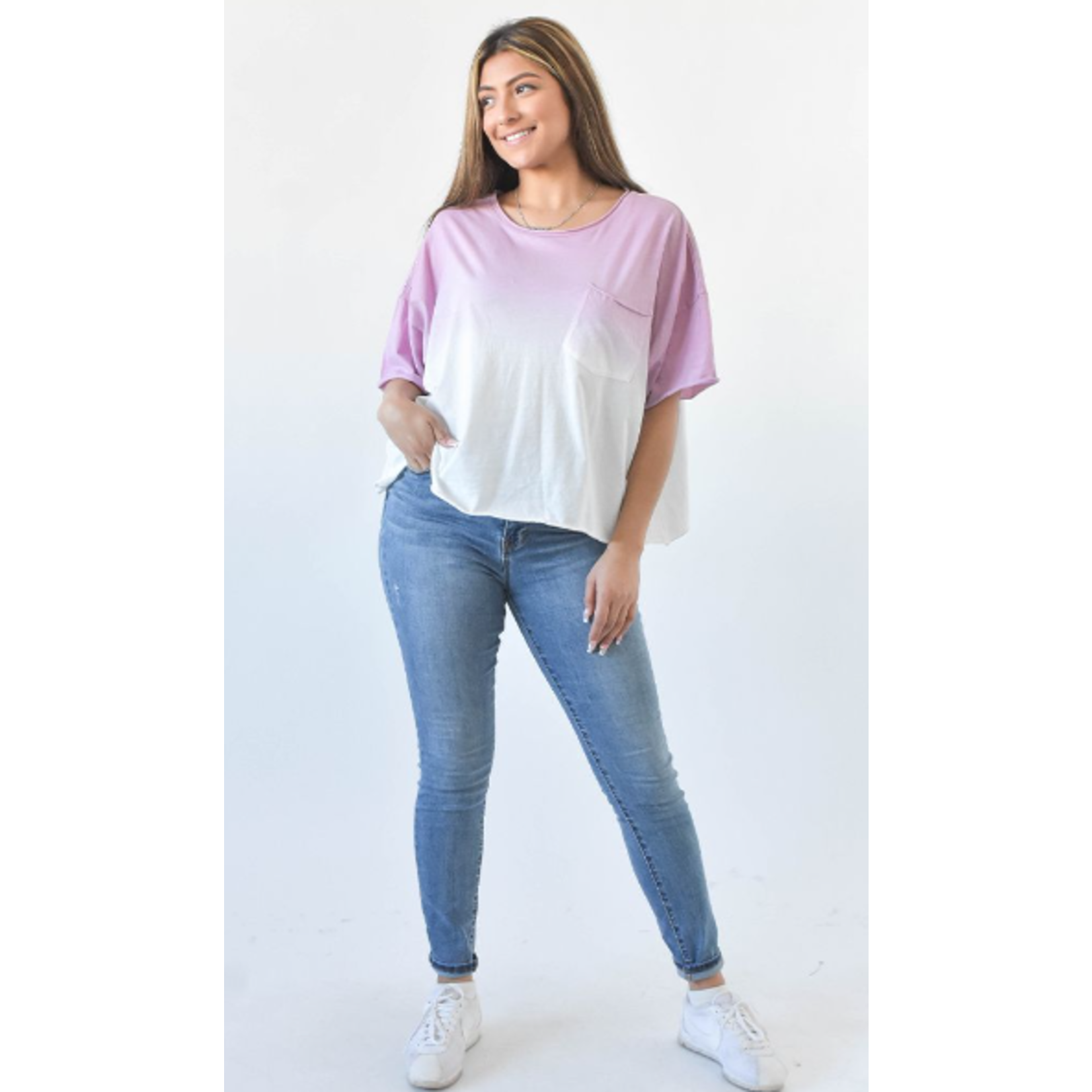 Sew in Love Sew In Love Crop Short Sleeve Ombre Lavender