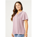 Coco + Carmen Coco & Carmen Savanna Button Down Top Dusty Plum S/M