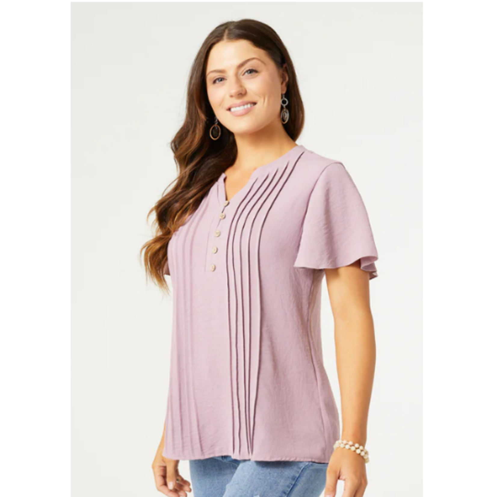 Coco + Carmen Coco & Carmen Savanna Button Down Top Dusty Plum S/M