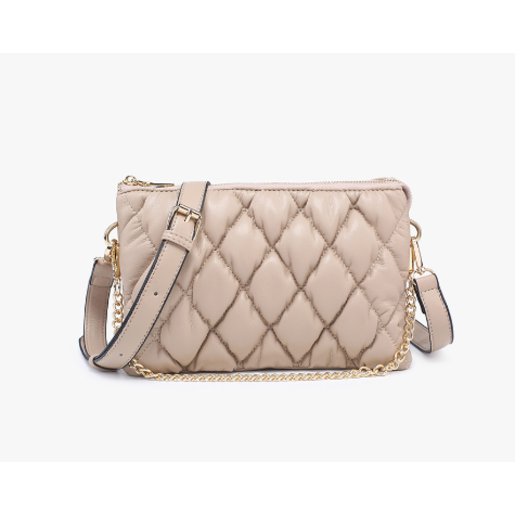 Jen & Co Jen & Co Izzy Puffer Quilted Crossbody Parchment M2056PFR