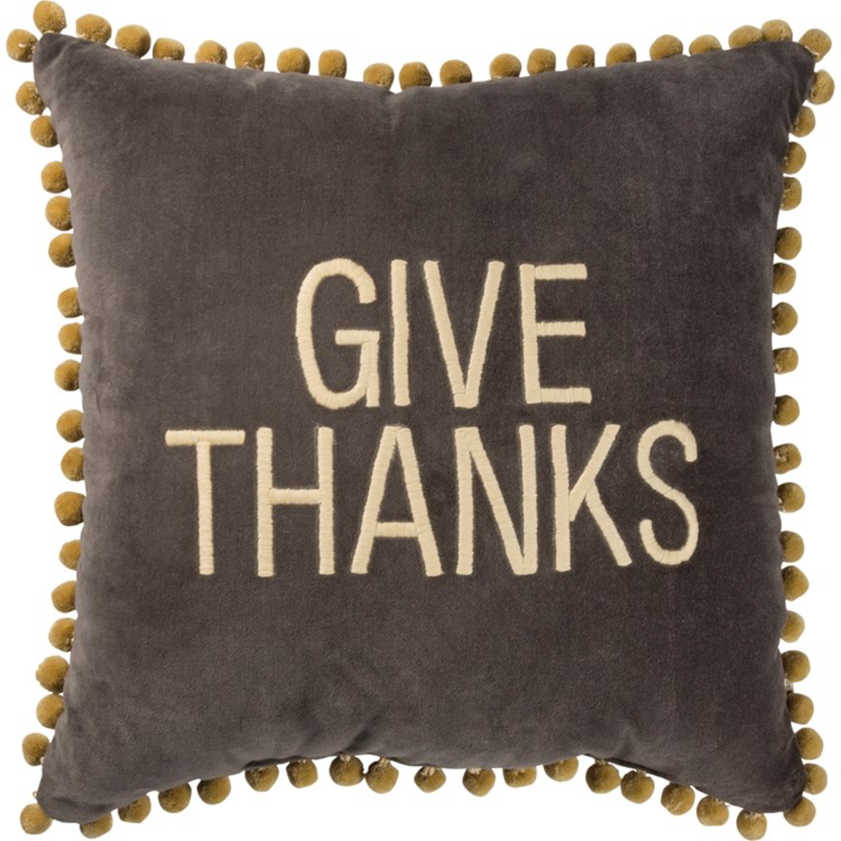 Primitives By Kathy Velvet Give Thanks Pillow