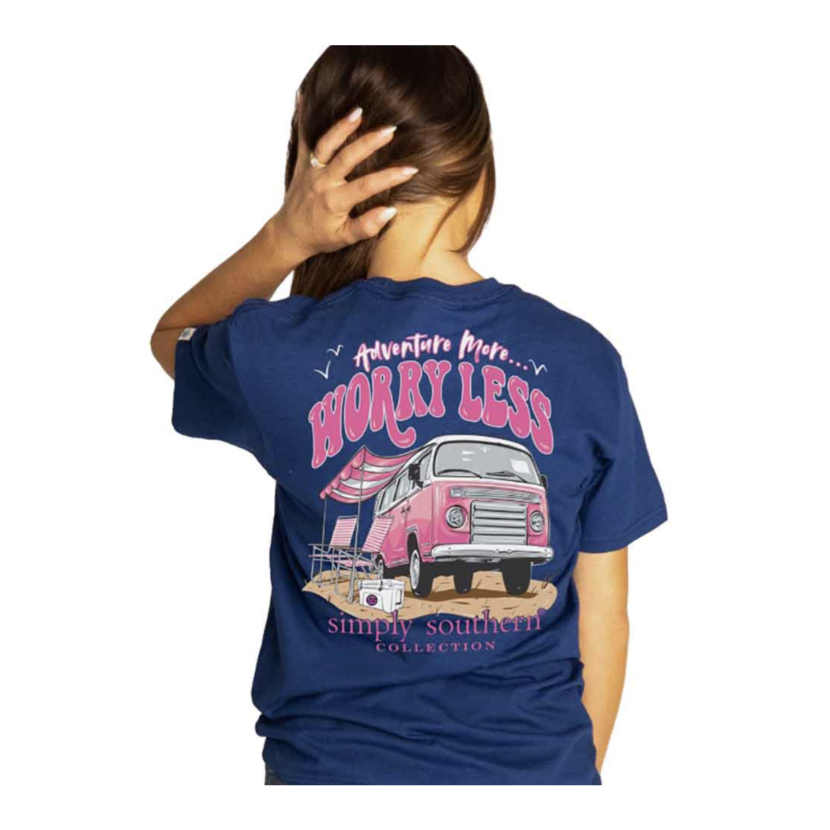 Simply Southern Simply Southern Worry Less T-Shirt in Midnight Youth Medium