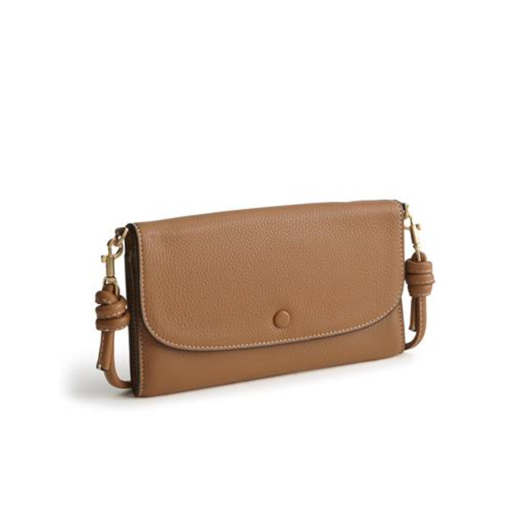 Vera Bradley Vera Bradley Leather Wildwood Wallet Crossbody Roasted Pecan