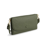 Vera Bradley Vera Bradley Leather Wildwood Wallet Crossbody Bronze Green