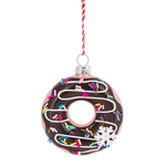 Midwest CBK Glass Donut Ornament Chocolate