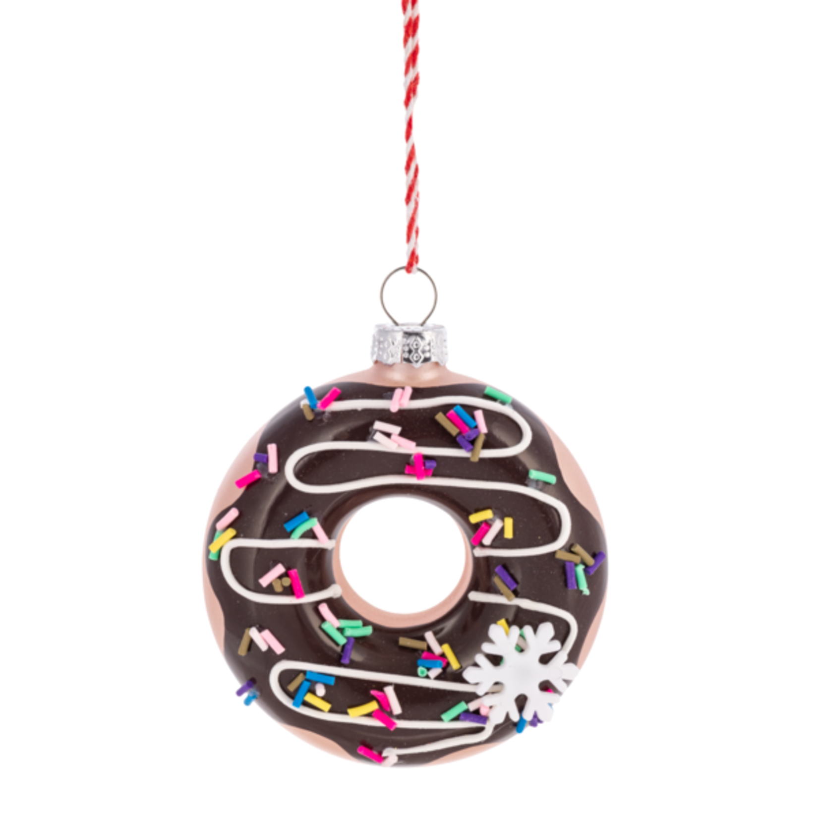 Midwest CBK Glass Donut Ornament Chocolate
