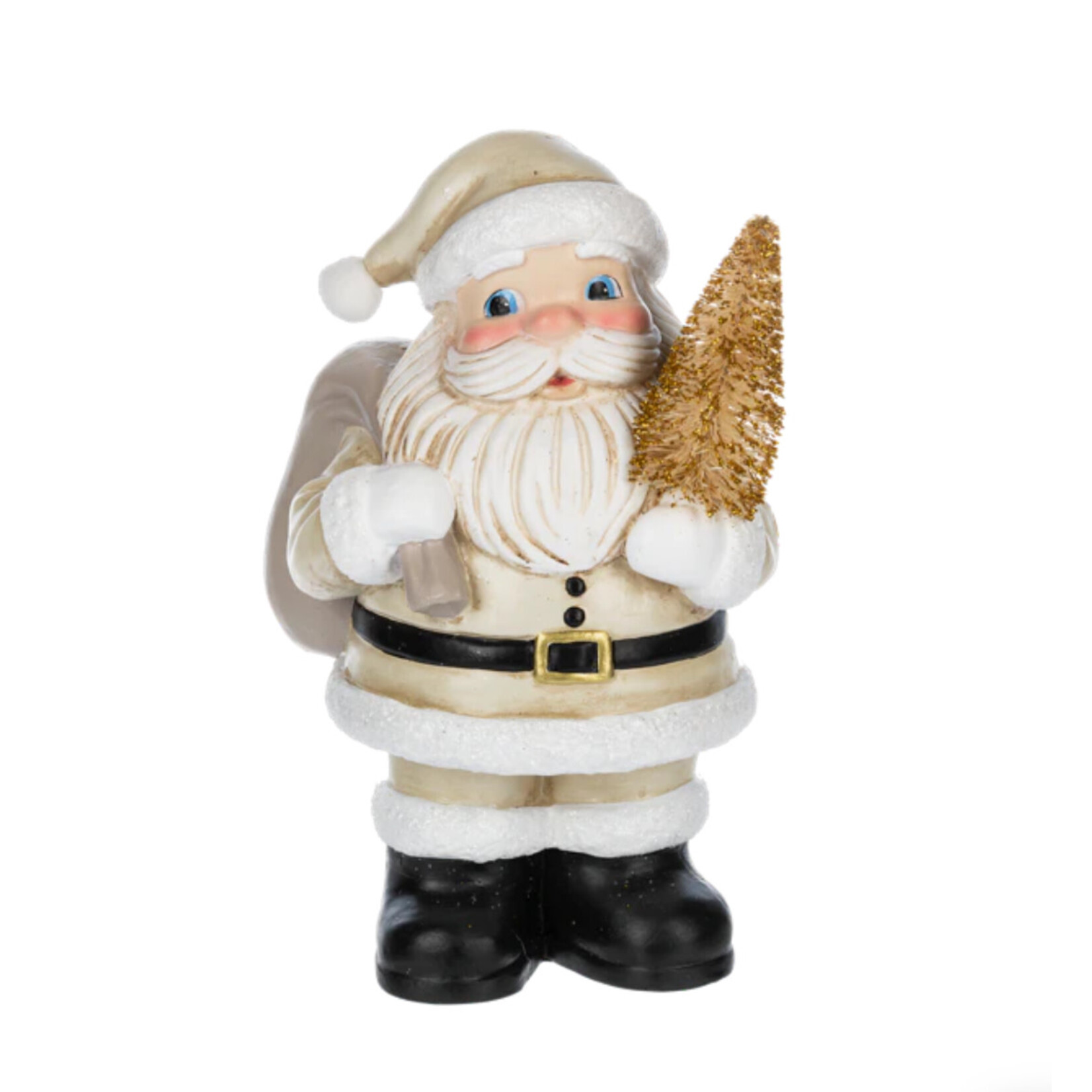 Midwest CBK Paper Pulp Santa w/Tree Figurine