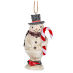 Midwest CBK Frosty Snowman Ornament w/Candy Cane