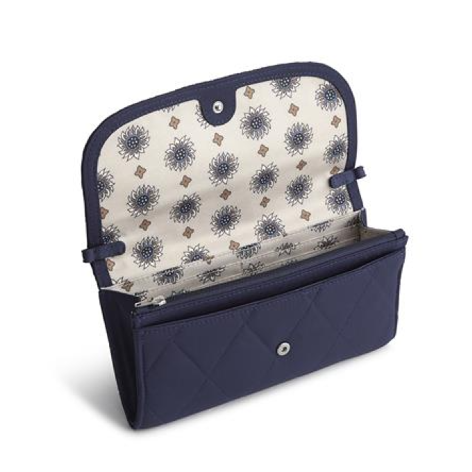 Vera Bradley Vera Bradley Polyester Twill Wildwood Wallet Crossbody Peacoat